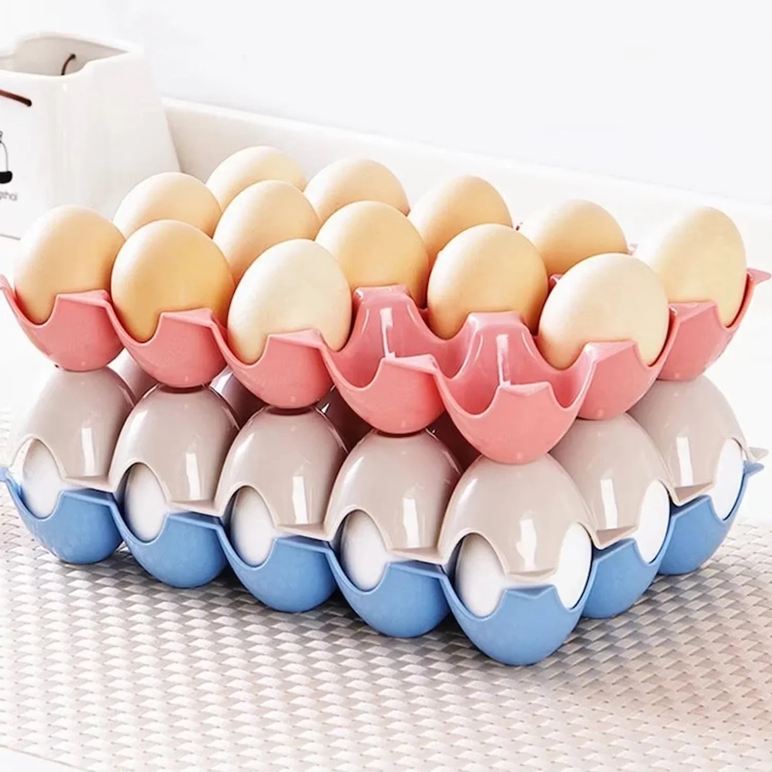 Plastic egg tray with 15 cavities, 4 pcs set Plastic egg tray with 15 cavities, 4 pcs set